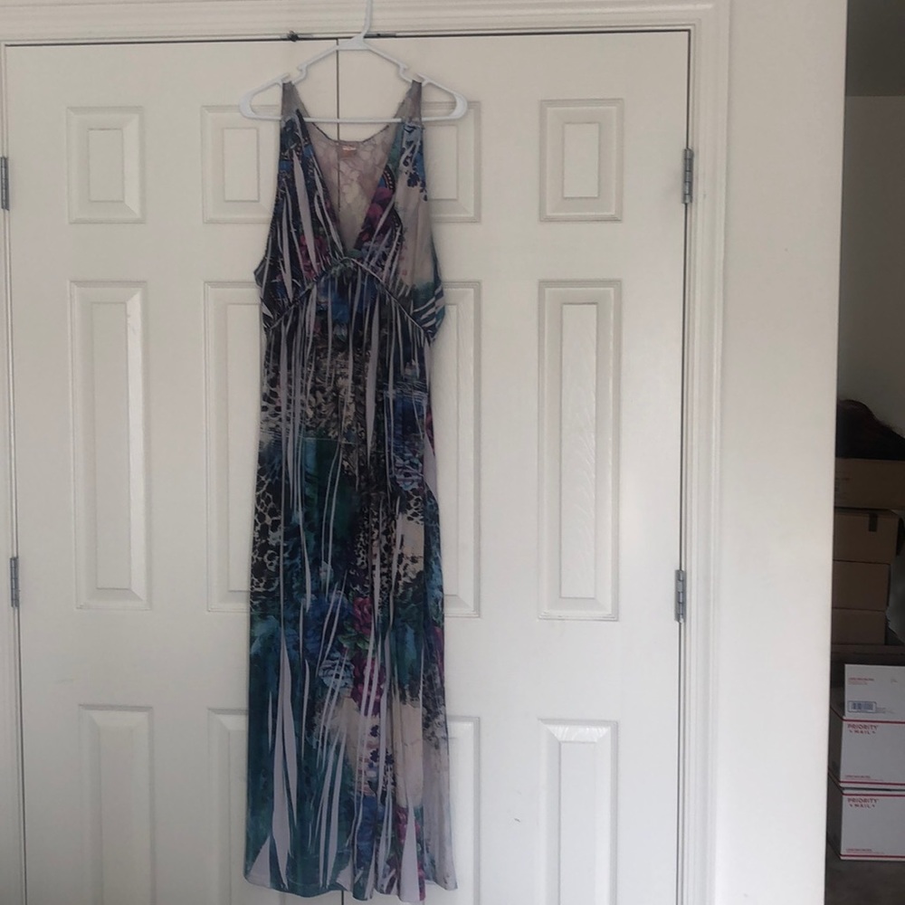 Leopard/Rose print Maxi Dress